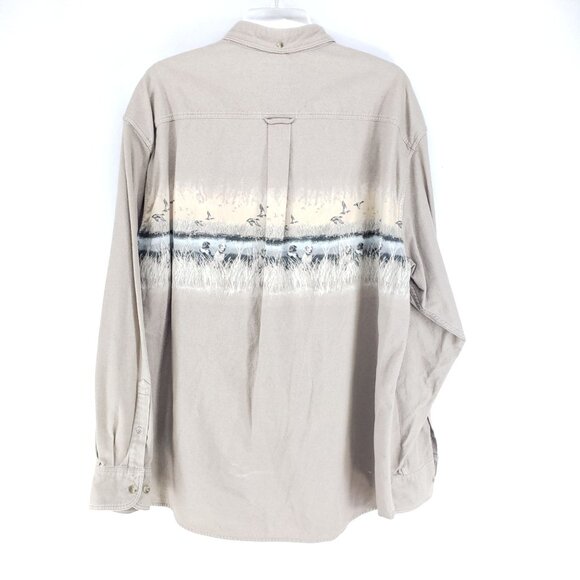 Cabelas Button Down Shirt Men's Sz XL Tan - Picture 3 of 7